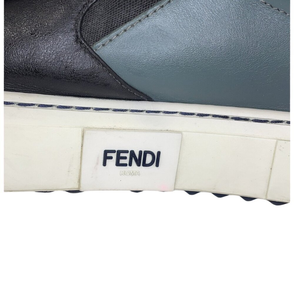 Fendi Monster Face Slip On Sneakers Studded Lightning Bolt Black Green EU 37 US - Picture 7 of 12